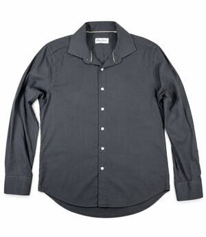 Robert Graham Black Textured Button Down Shirt XL 17 Old Money Quiet Luxury